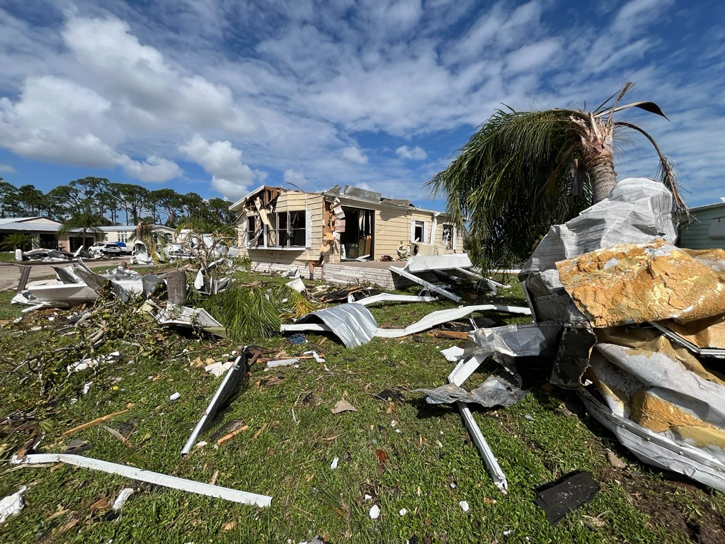 Damage from Hurricane Milton in Fort Pierce, Florida
